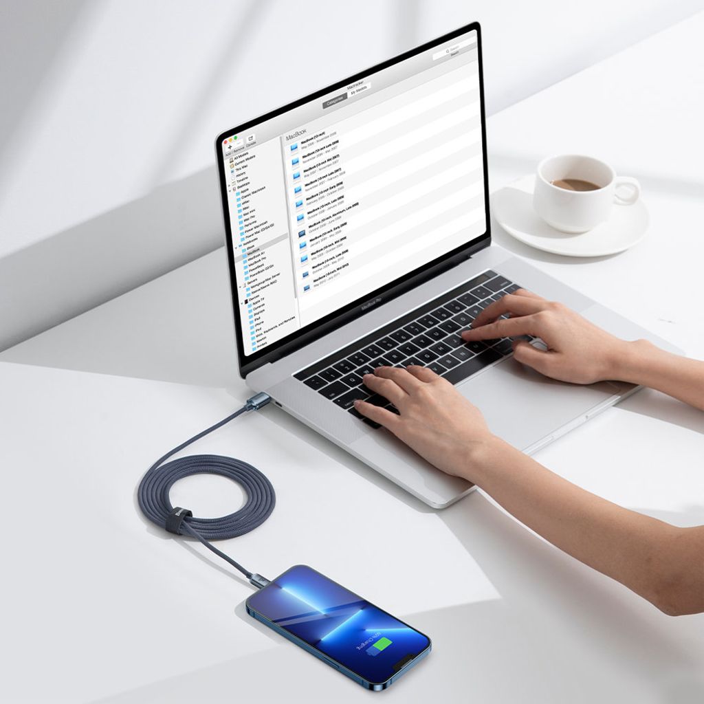 Baseus CAJY000301 Lightning til USB-C PD QC kabel 20W 2m – sort