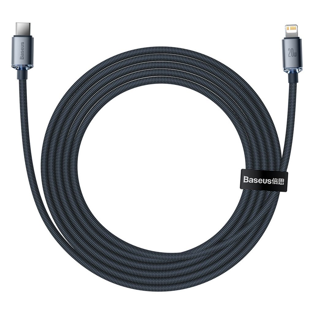 Baseus CAJY000301 Lightning til USB-C PD QC kabel 20W 2m – sort
