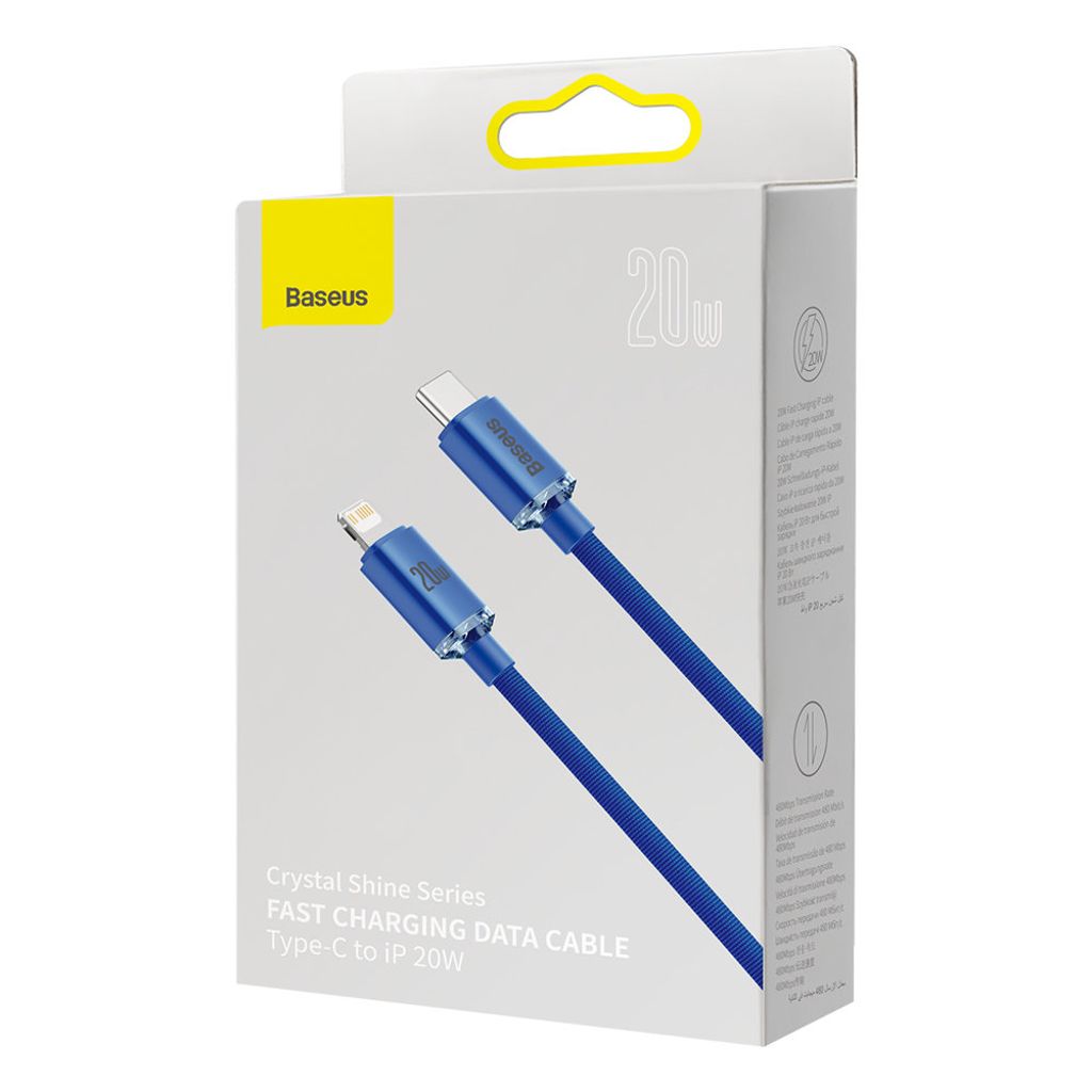 Baseus Lightning til USB-C PD kabel 2m - blå