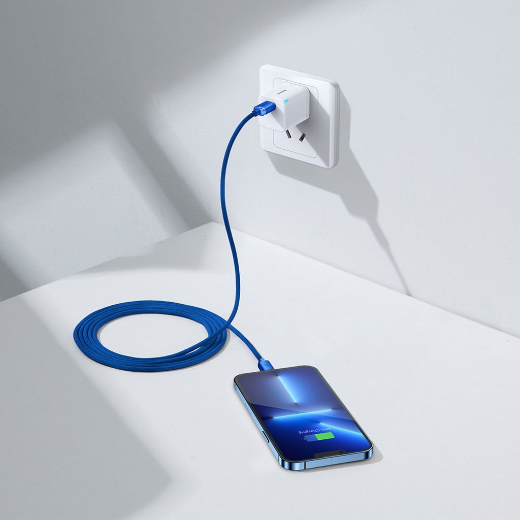 Baseus Lightning til USB-C PD kabel 2m - blå