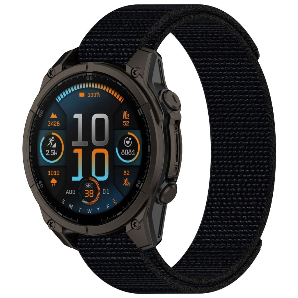 Garmin Fenix 8 47mm osv. Urrem i Nylon - Sort