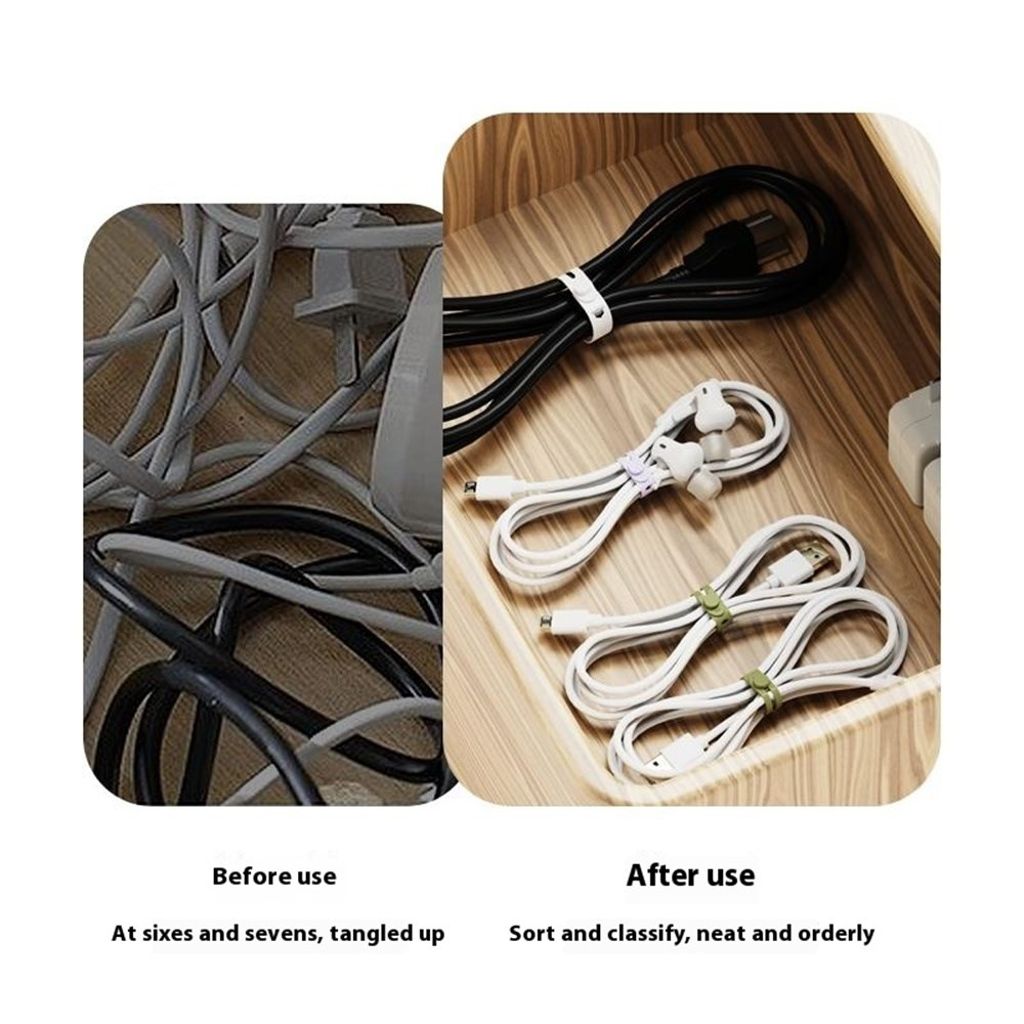 Silikonkabelholder, 80 mm – svart