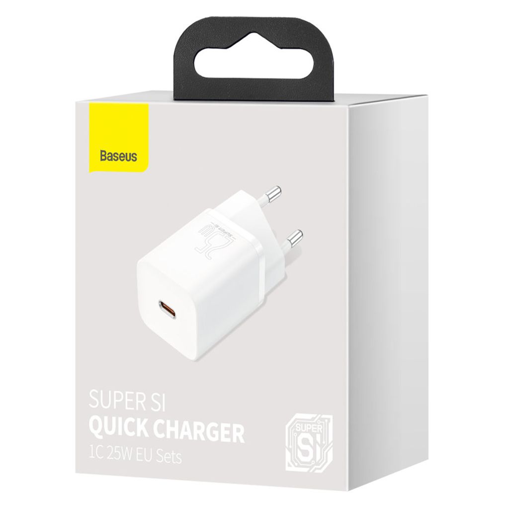 Baseus Super Si 1C vegglader USB Type C 25W PD Quick Charge hvit