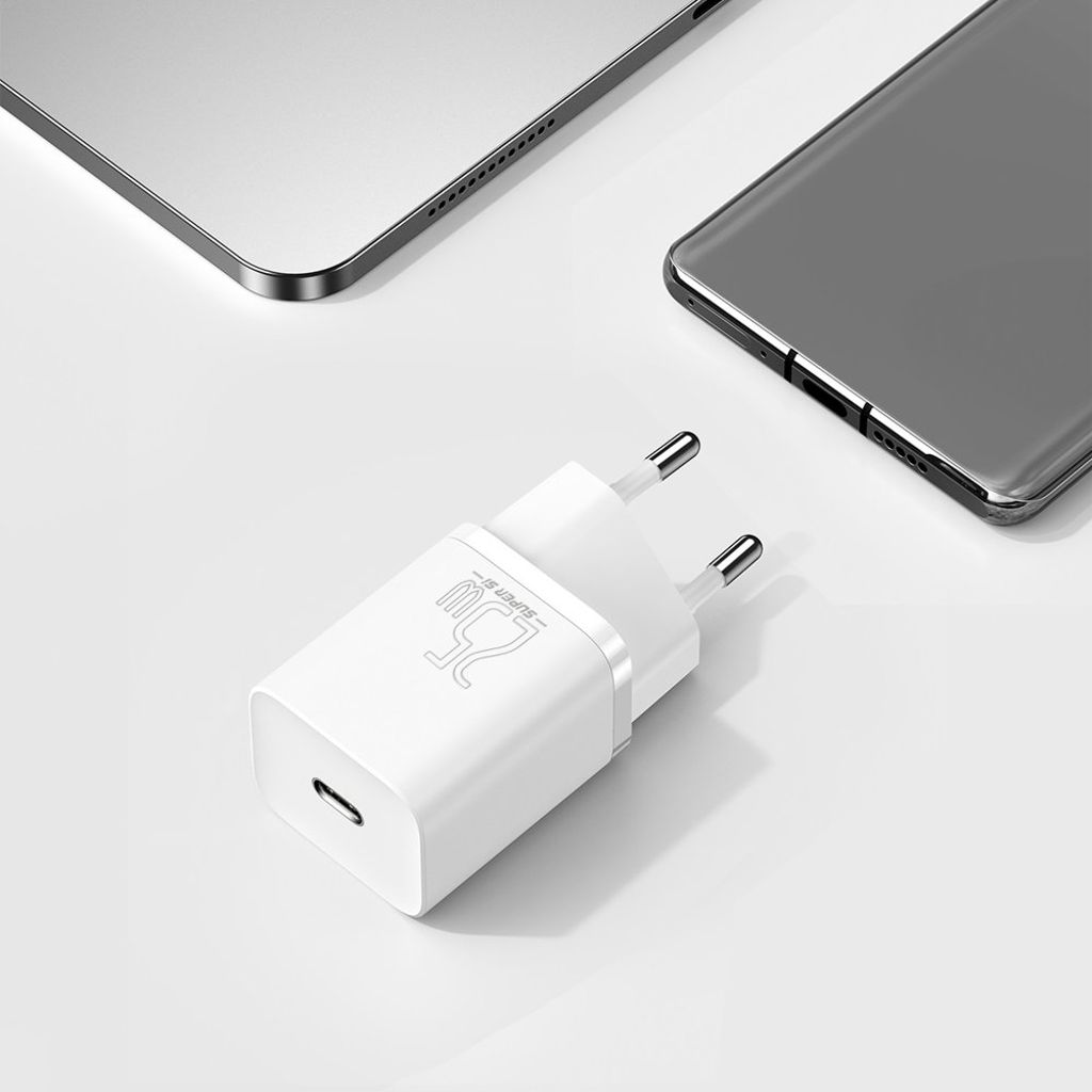 Baseus Super Si 1C vegglader USB Type C 25W PD Quick Charge hvit