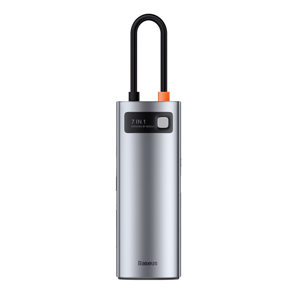 Baseus Metal Gleam Series 7-i-1 USB HUB Type-C – grå