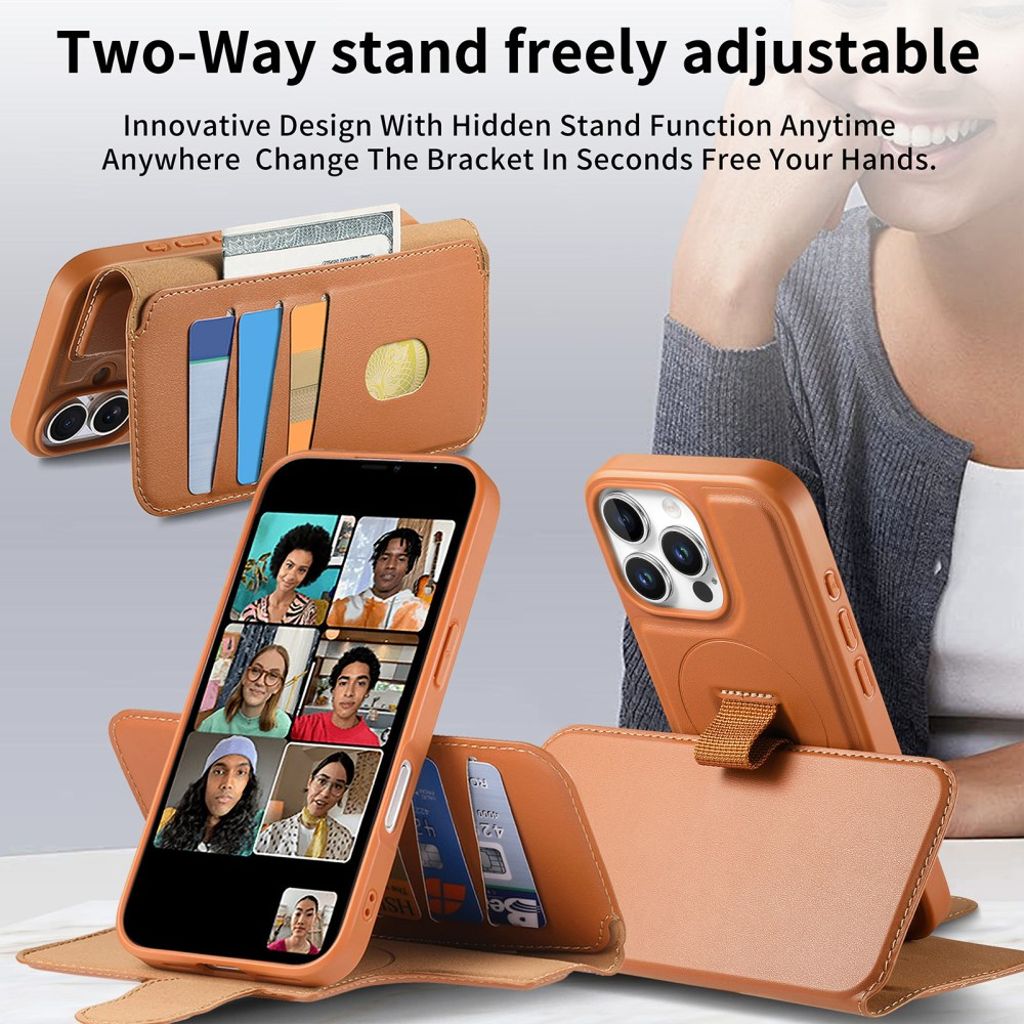 Caseneo iPhone 16 Pro Max Plånboksfodral RFID-blockerande – Brun