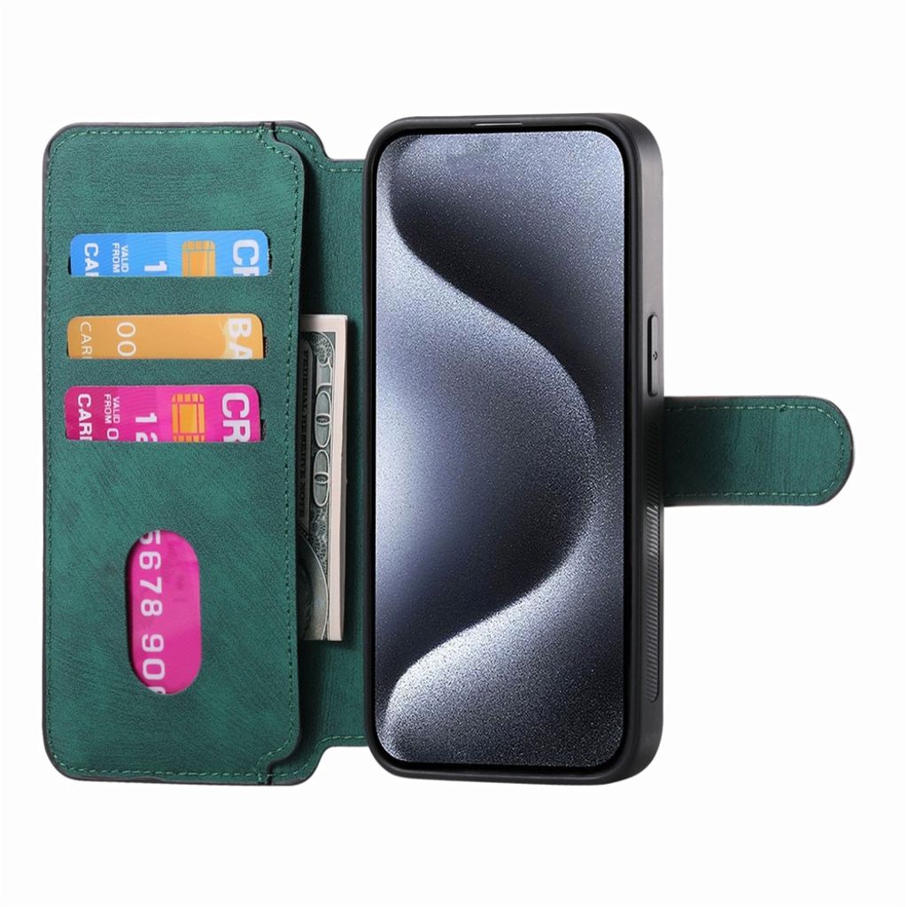 CASENEO iPhone 13 Pro Max Lompakkokotelo Irrotettava lompakko – Vihreä