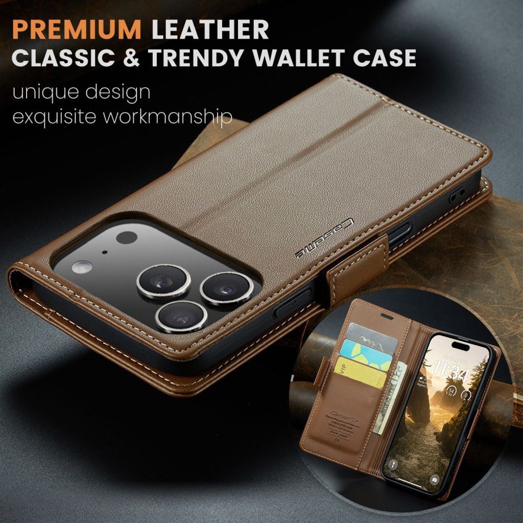 CASEME iPhone 17 Pro Max Etui med Kortspor - Brun