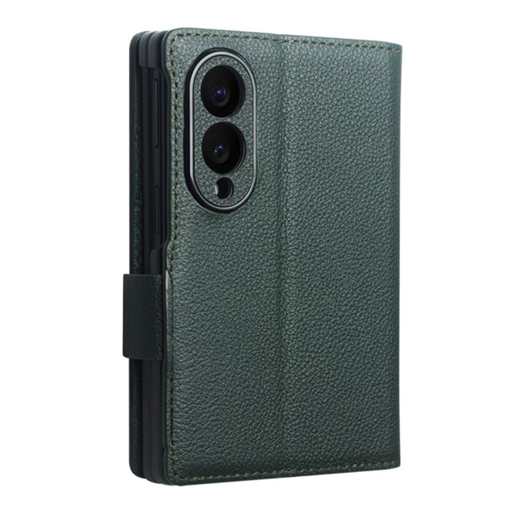 QIALINO Samsung Galaxy Z Fold8 Flip cover i ægte læder - Grøn