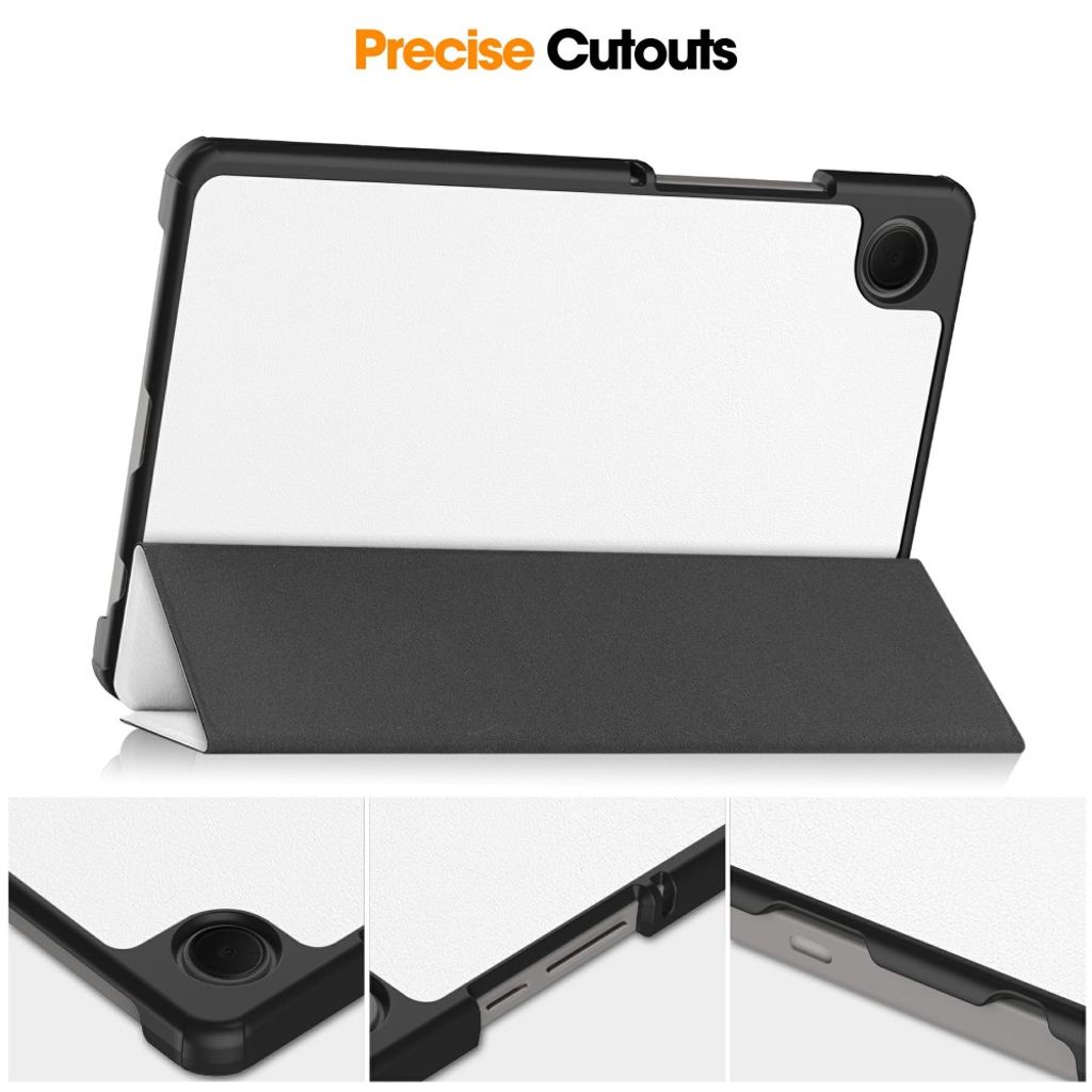 Samsung Galaxy Tab A11/A9 Etui Støtsikker PU-lær - Hvit