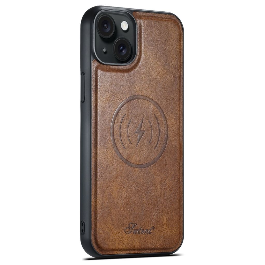 SUTENI iPhone 13 Lompakkokuori MagSafe, Kortin Haltija, Jalusta - Ruskea