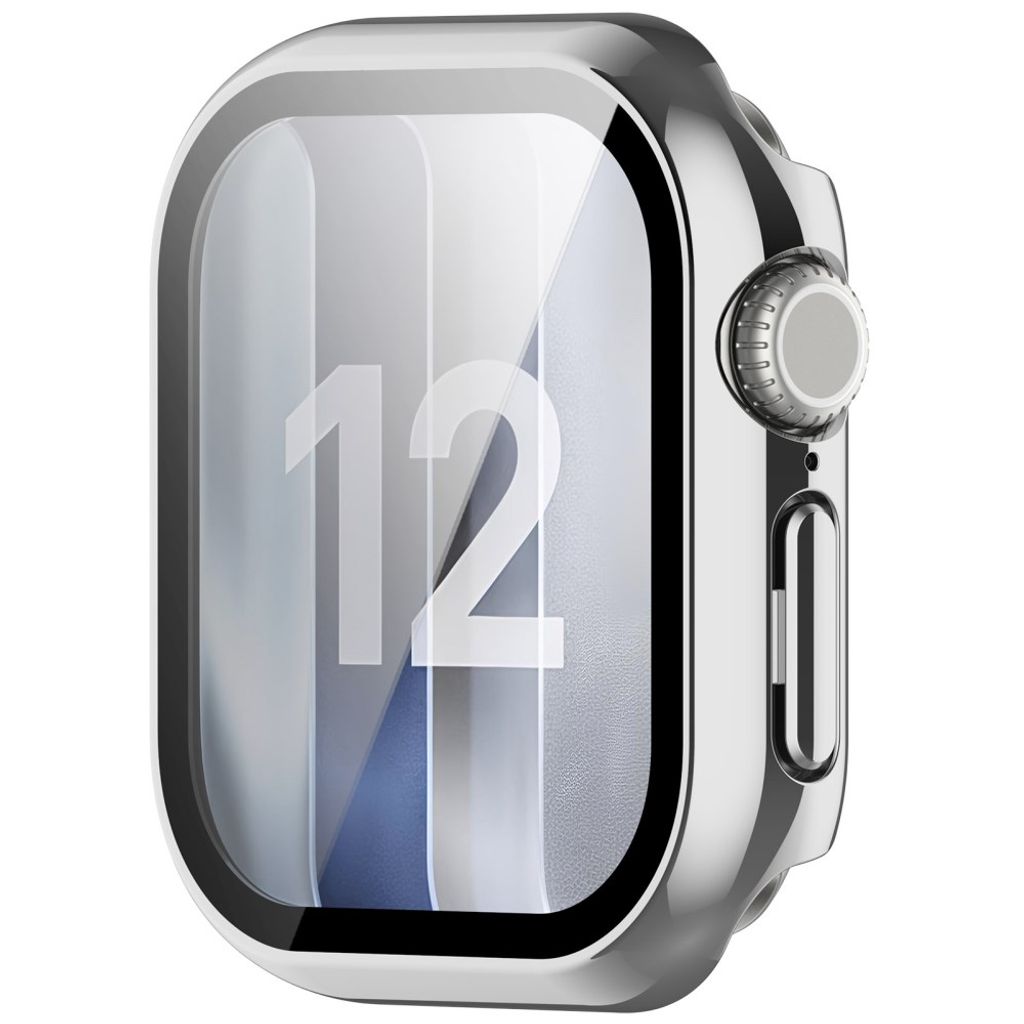 Apple Watch 12 42mm Skal med skärmskydd i härdat glas - Silver