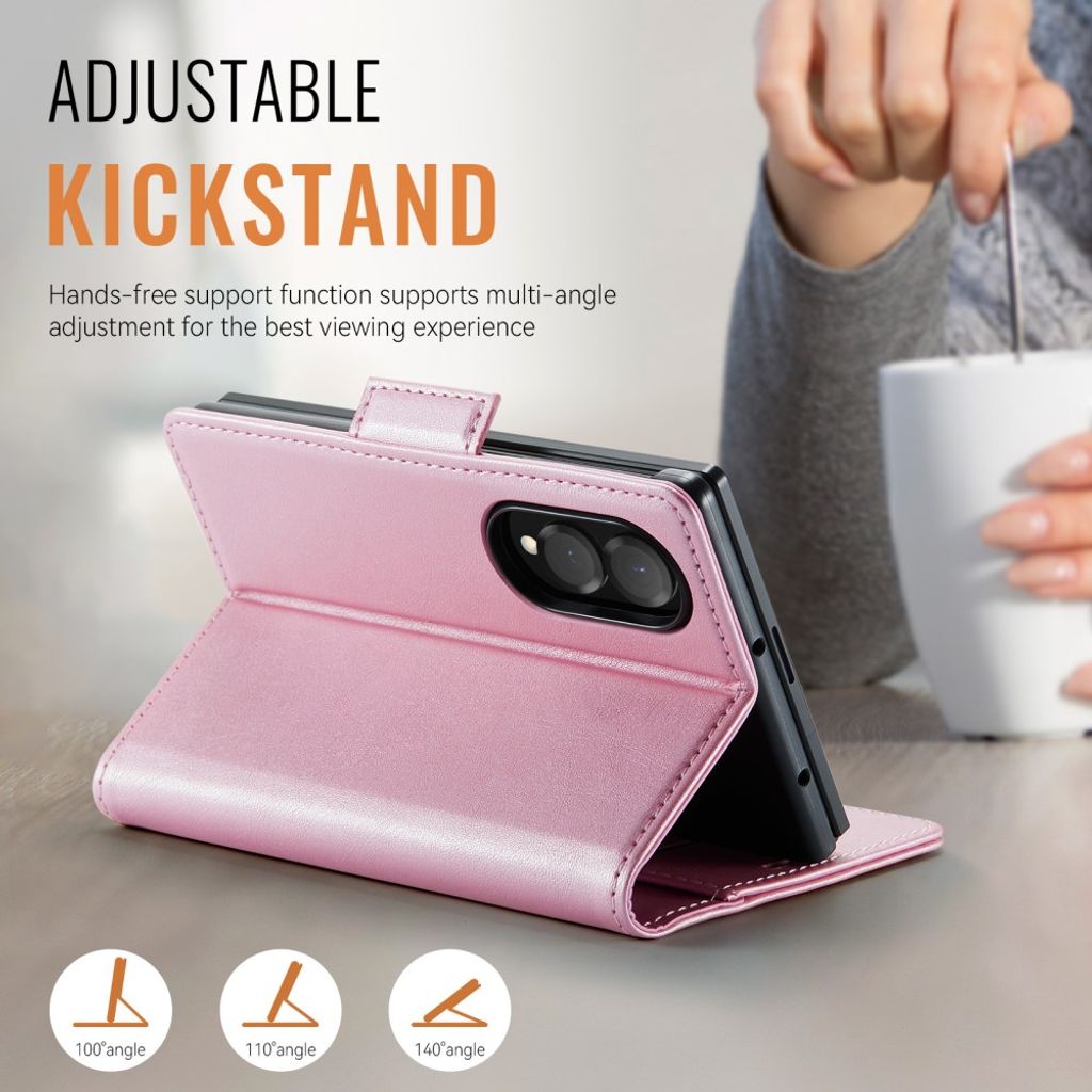 AUTSPACE Samsung Galaxy Z Fold8 Lompakkokotelo PU-nahka RFID-suojattu - Vaaleanpunainen