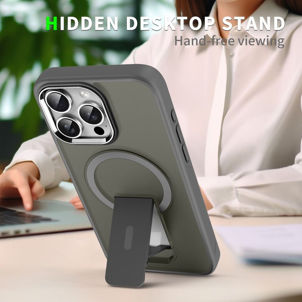 iPhone 14 Pro Max Cover MagSafe Stativ - Lyserød