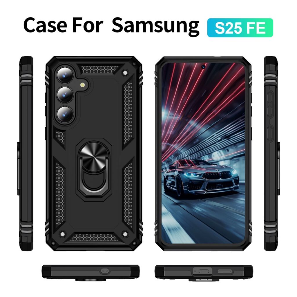 Samsung Galaxy S25 FE Case with Stand - Black