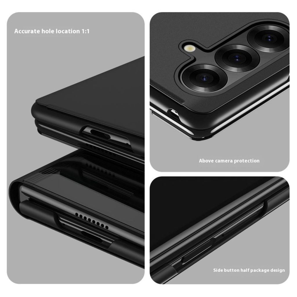 Samsung Galaxy Z Fold7 5G-skal med genomskinlig vy - Svart