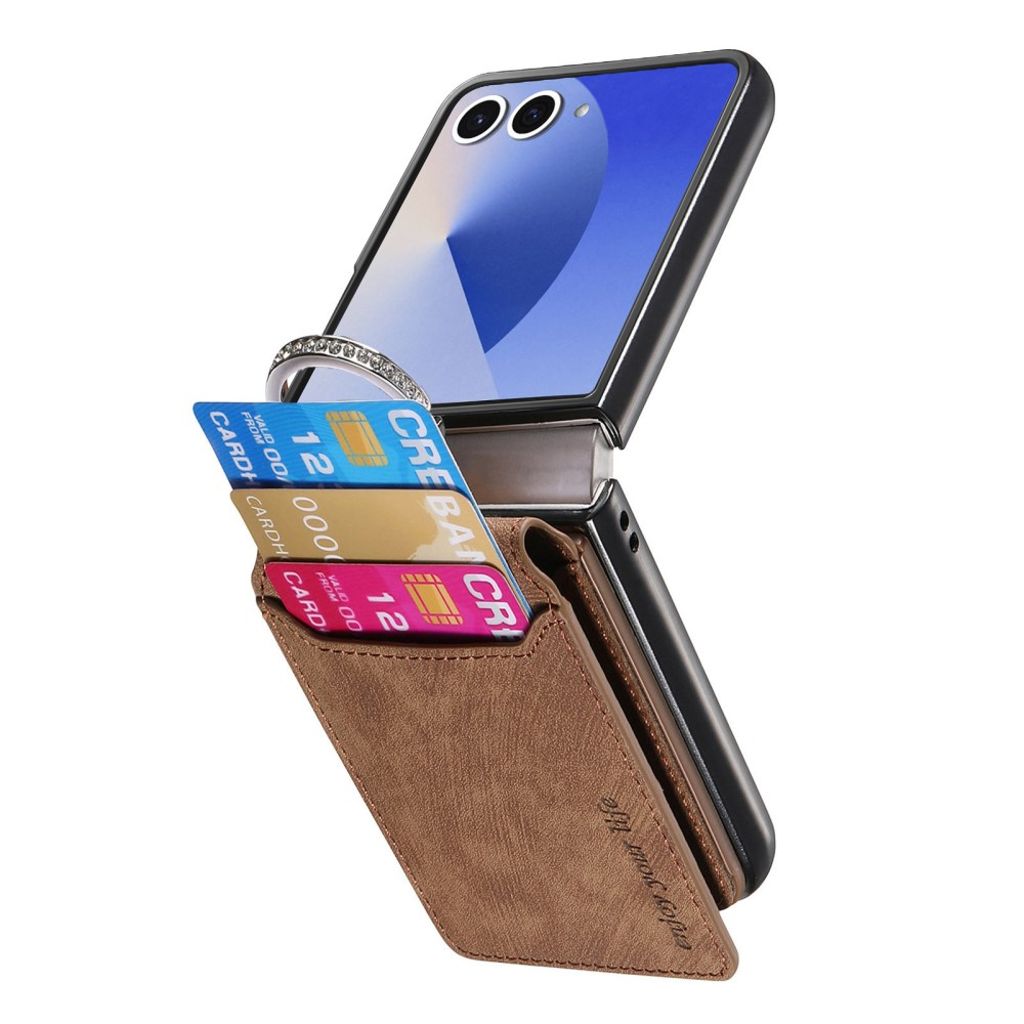 Samsung Galaxy Z Flip7 5G Skal med Ringhållare - Brun