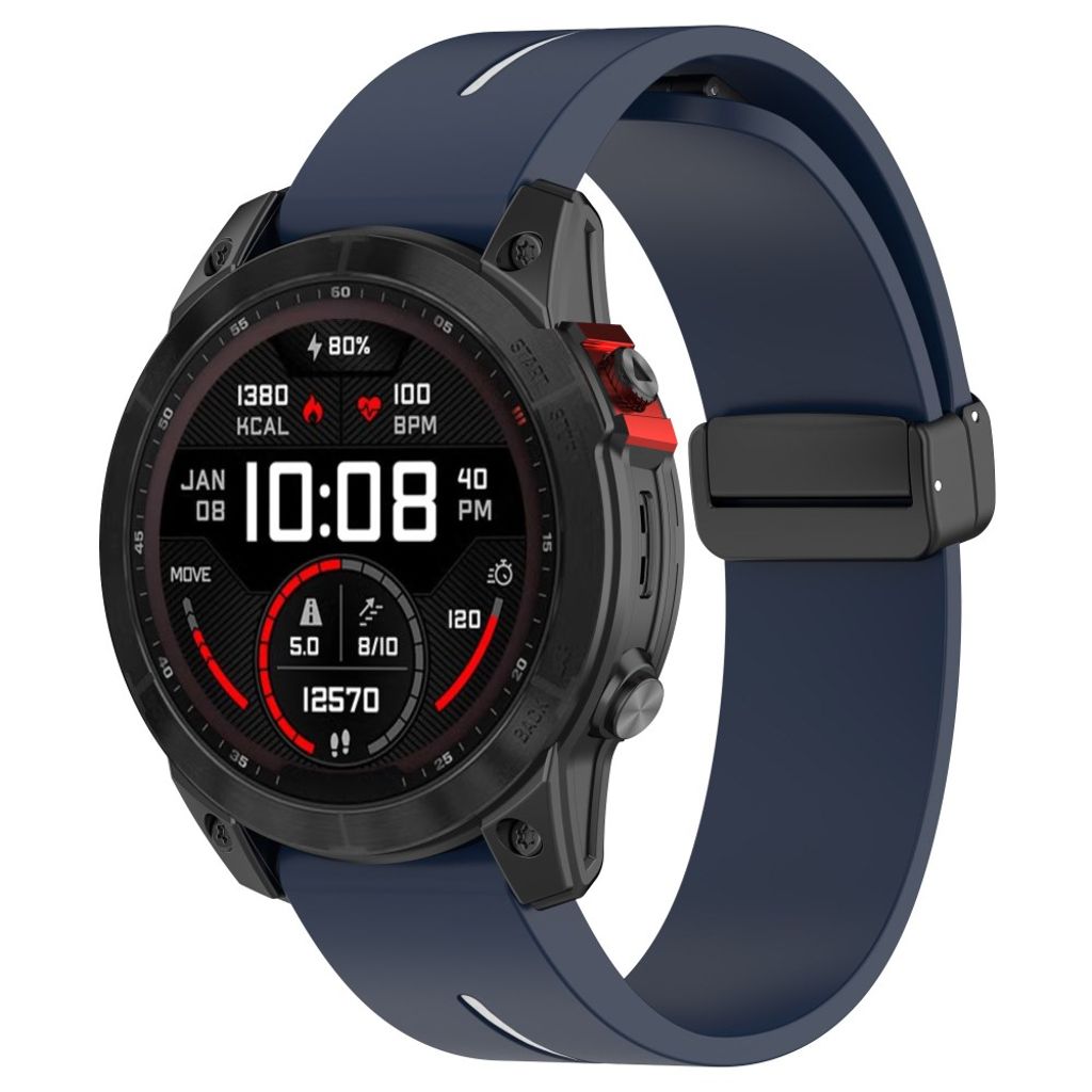 Garmin Fenix 8 51mm Klockarmband i Silikon - Blå, Vit