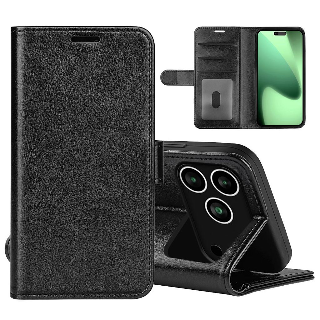 iPhone 18 Pro/17 Pro LommebokCover i PU skinn - Svart