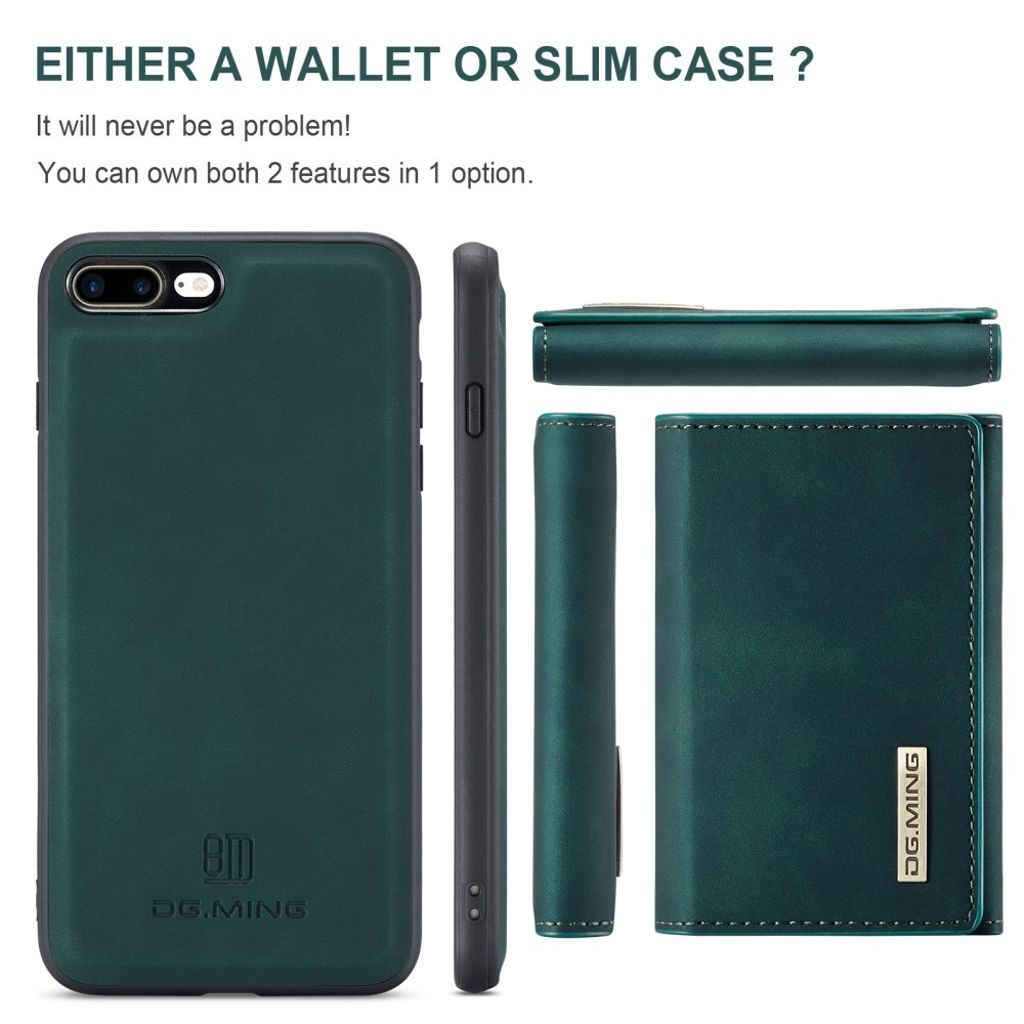 DG.MING iPhone 7 Plus / 8 Plus Cover med Pung - Grøn