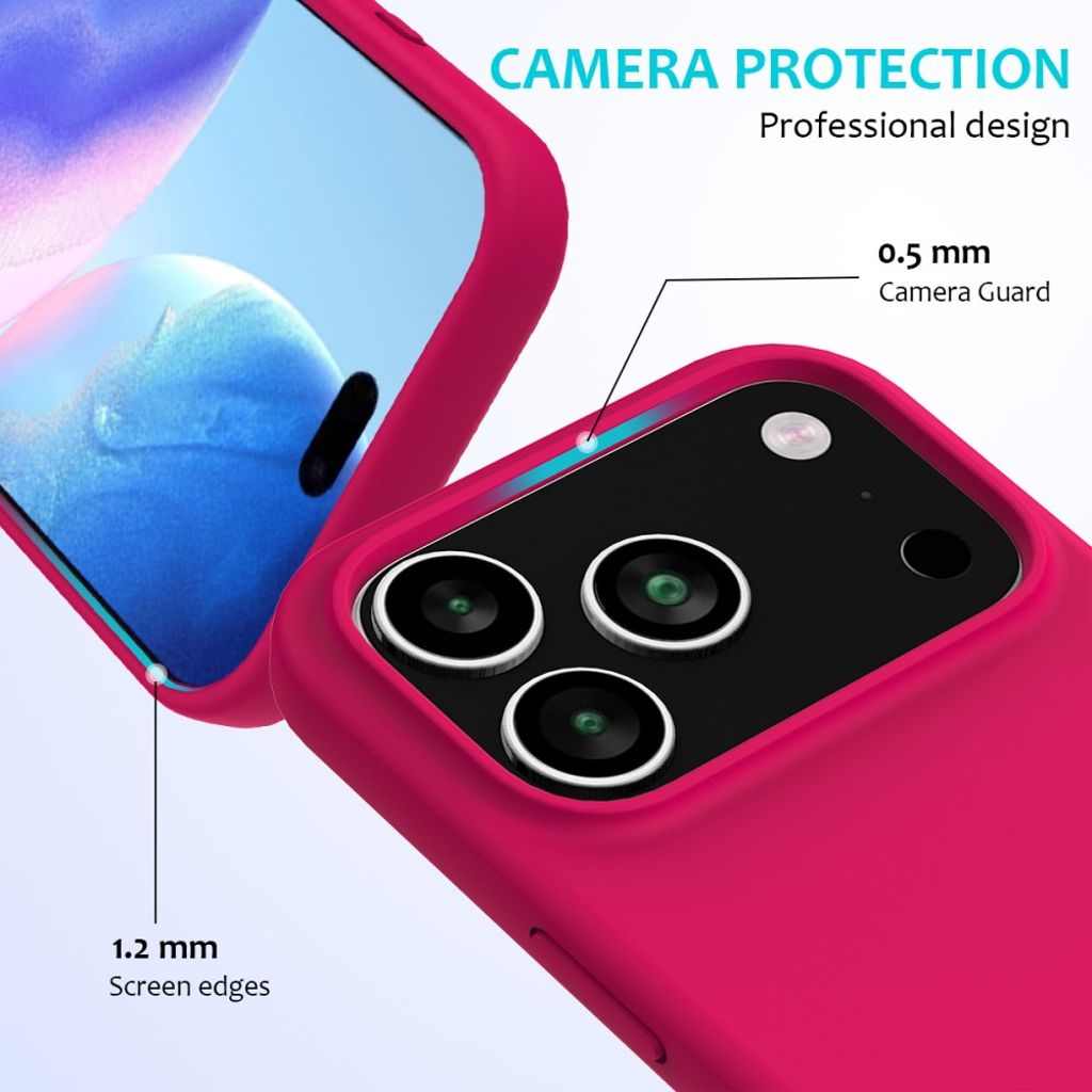 iPhone 17 Pro Max Silicone Phone Case - Hot pink