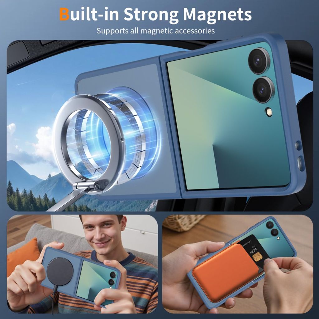 Samsung Galaxy Z Flip8 MagSafe cover med akrylbagside - Blå