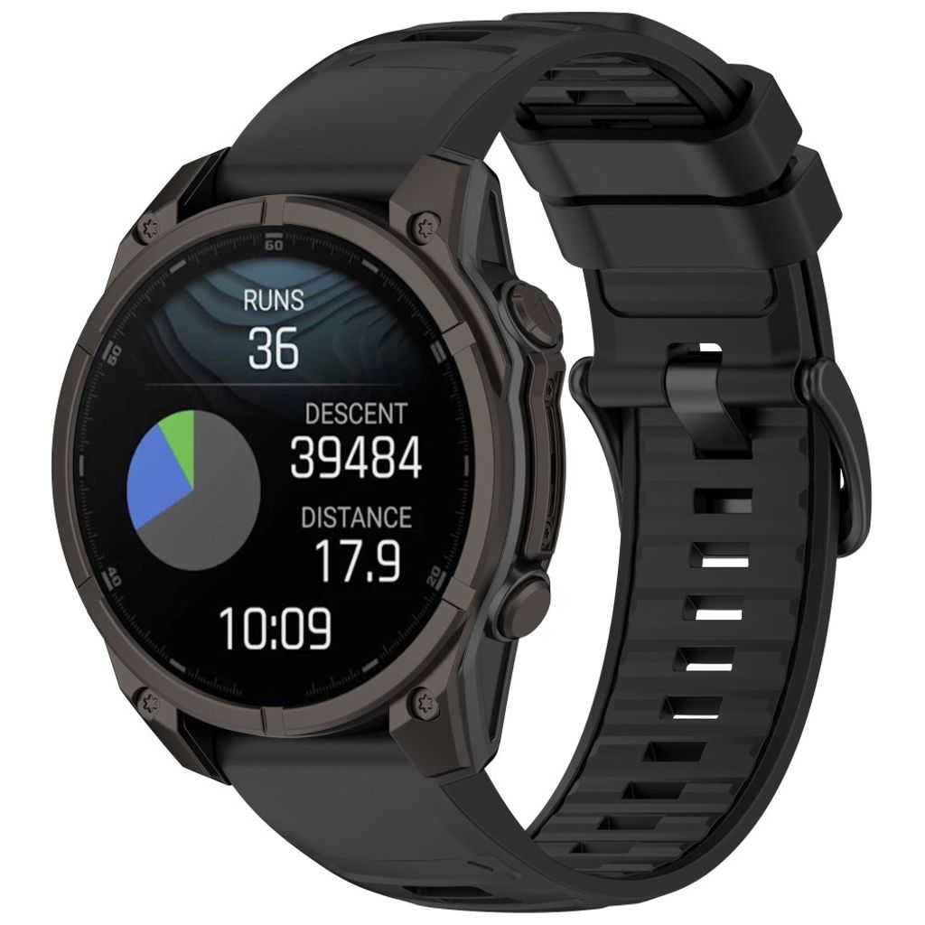 Garmin Quatix 8/Fenix 8/Epix Pro osv. Urrem Silikone – Sort