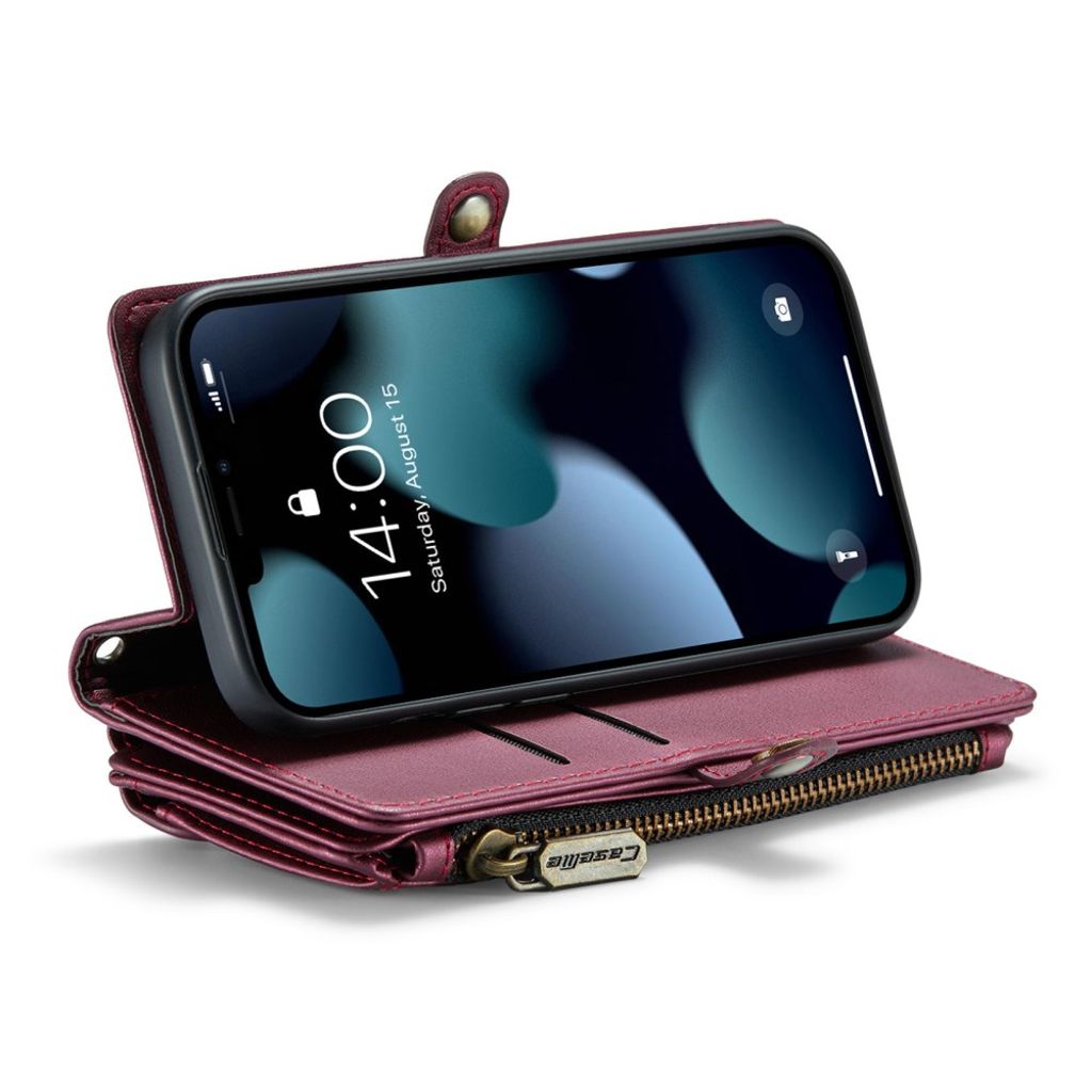 CASEME iPhone 13 mini Lompakkokotelo RFID-estävä – Viininpunainen