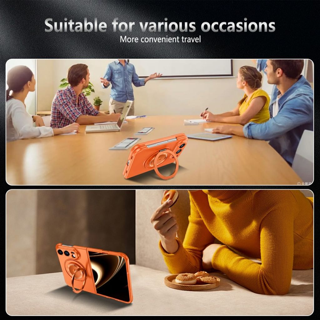 iPhone Duo MagSafe-skal med roterande ringhållare - Orange