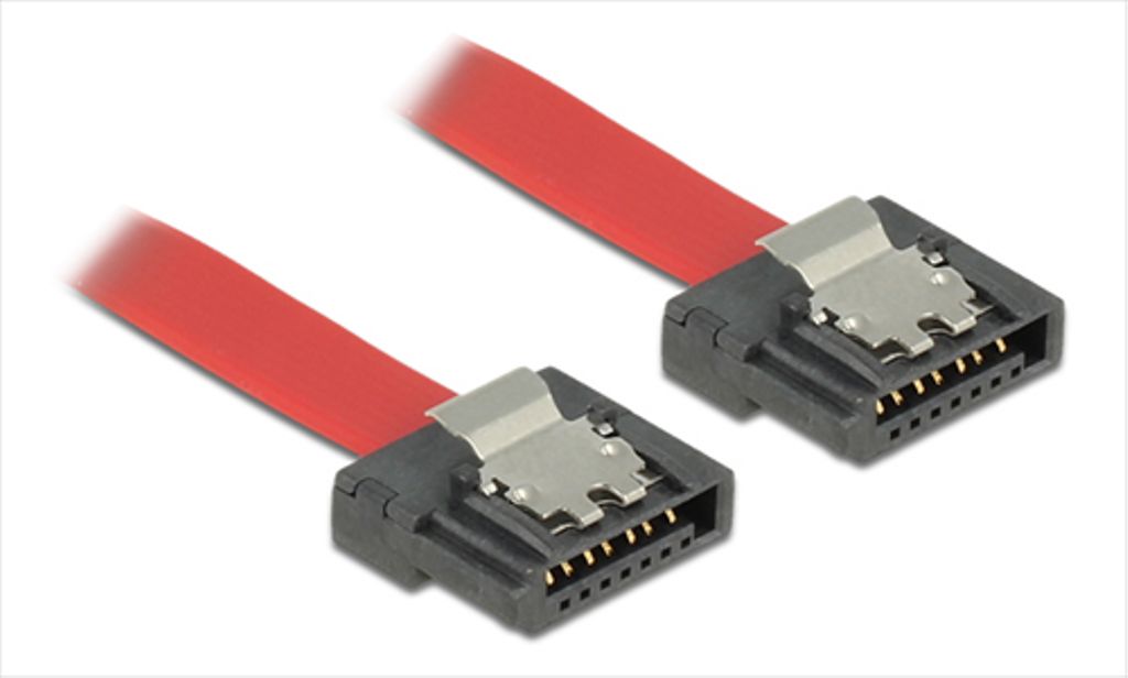 Delock SATA 6 Gb/s FLEXI-kabel 10 cm – röd