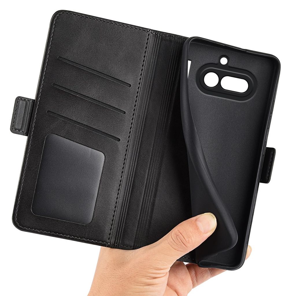 Nothing Phone (4a) Lommeboketui PU-lær – Svart