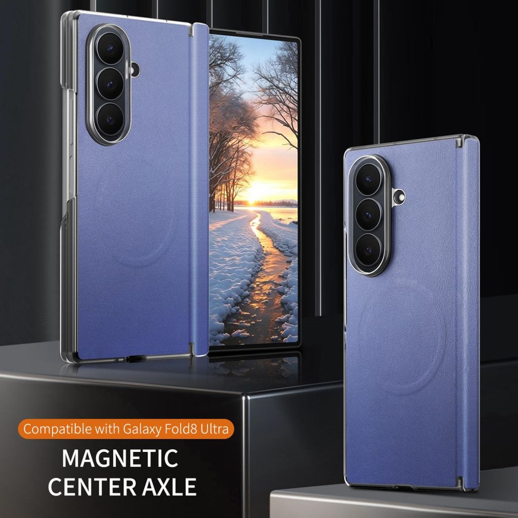 Samsung Galaxy Z Fold8 Ultra MagSafe Kuori PU-nahkaa - Sininen