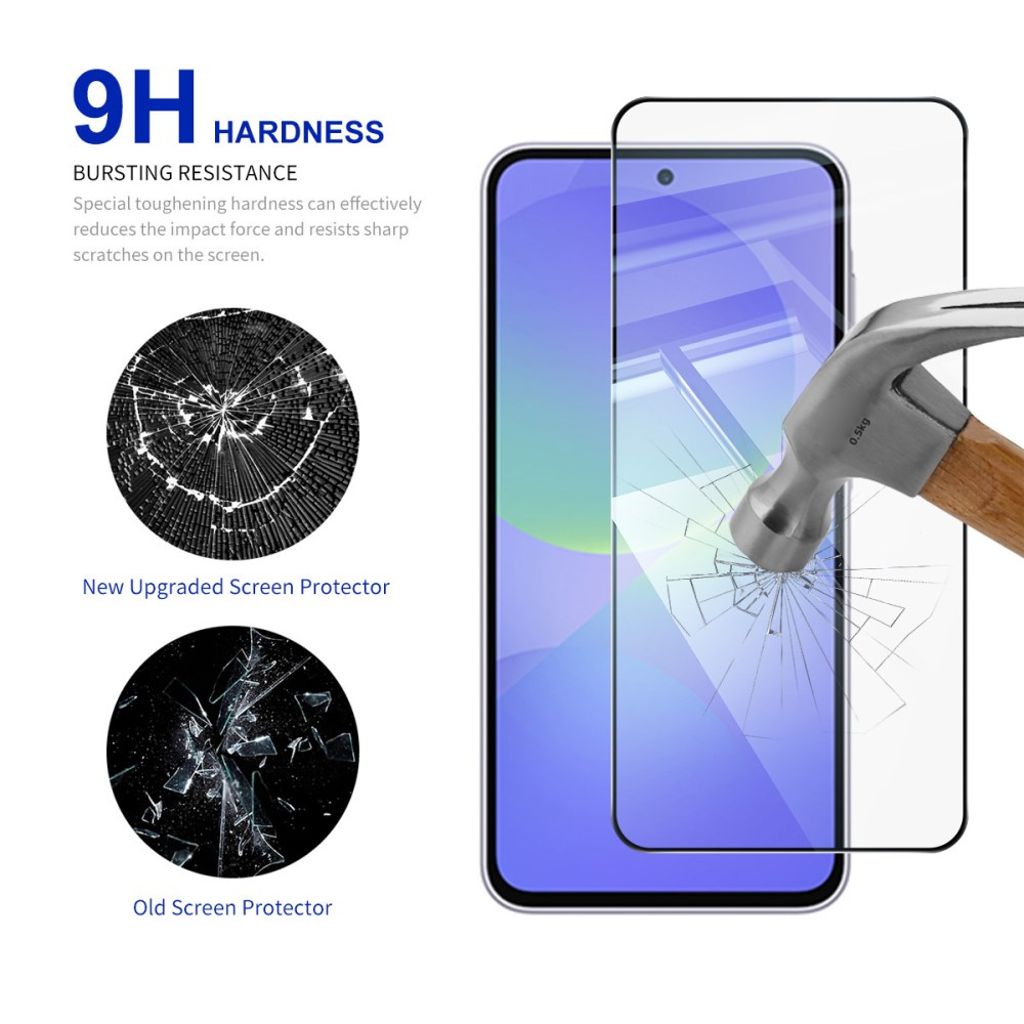 RURIHAI Samsung Galaxy A37 5G/A57 5G Skärmskydd Aluminium-Silikonglas