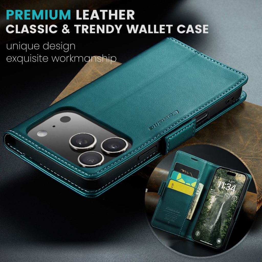 CASEME iPhone 17 Pro Max Etui med Kortspor - Grønn