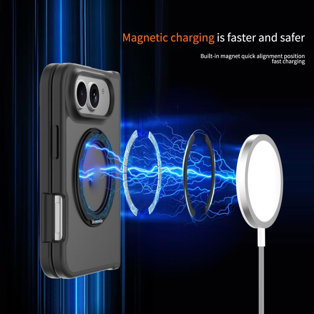 iPhone Duo MagSafe Skal med ringstativ - Svart