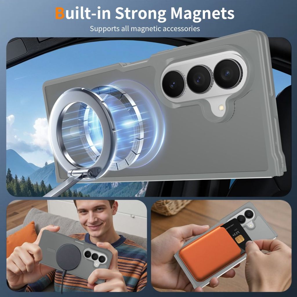 Samsung Galaxy Z Fold8 Ultra MagSafe cover med akrylbagside - Grå