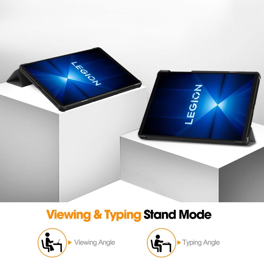 Lenovo Legion Y700 Gen 4 Etui Støtsikker PU-lær Tri-Fold - Grå