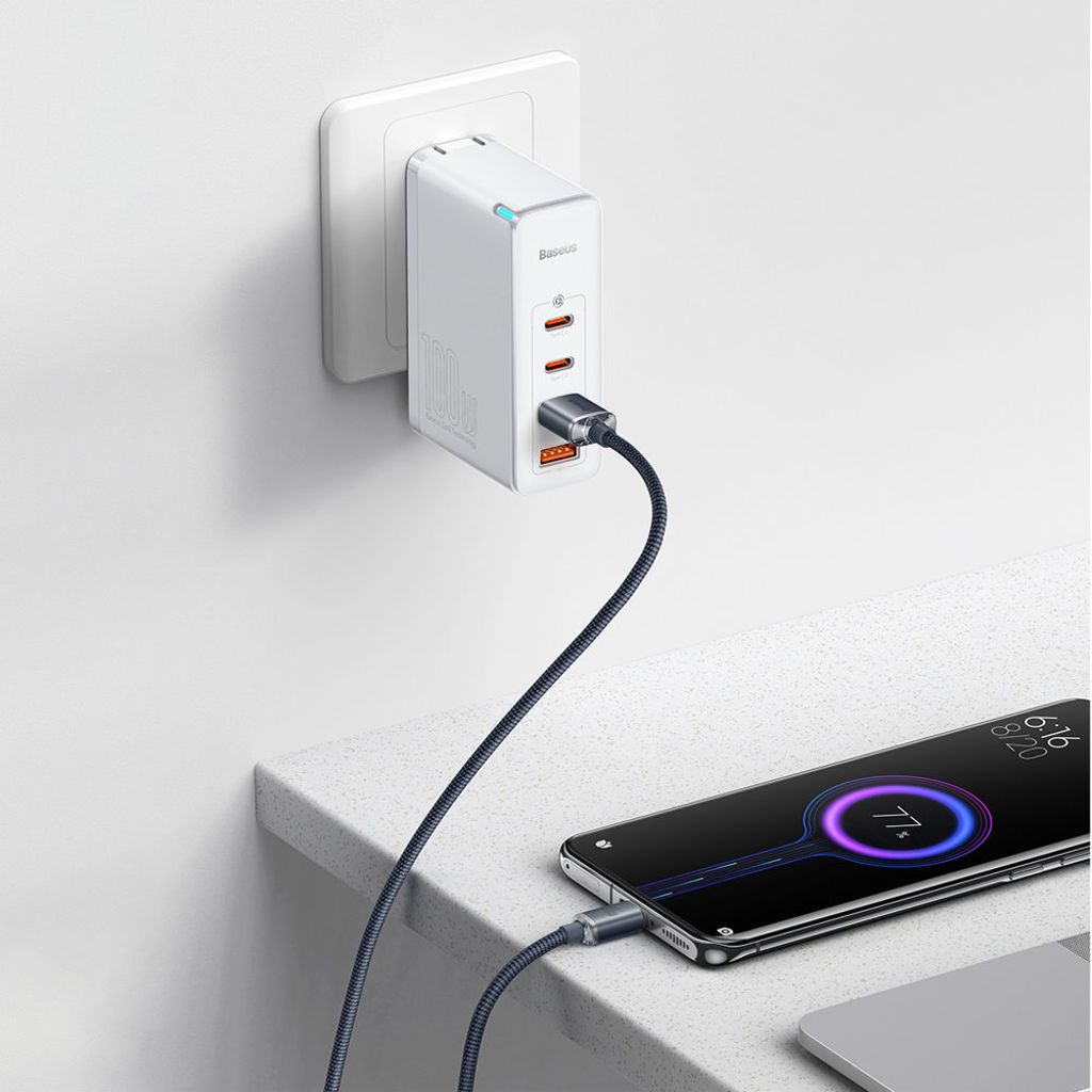 Baseus Crystal Shine USB til USB-C kabel 100W 2m – sort