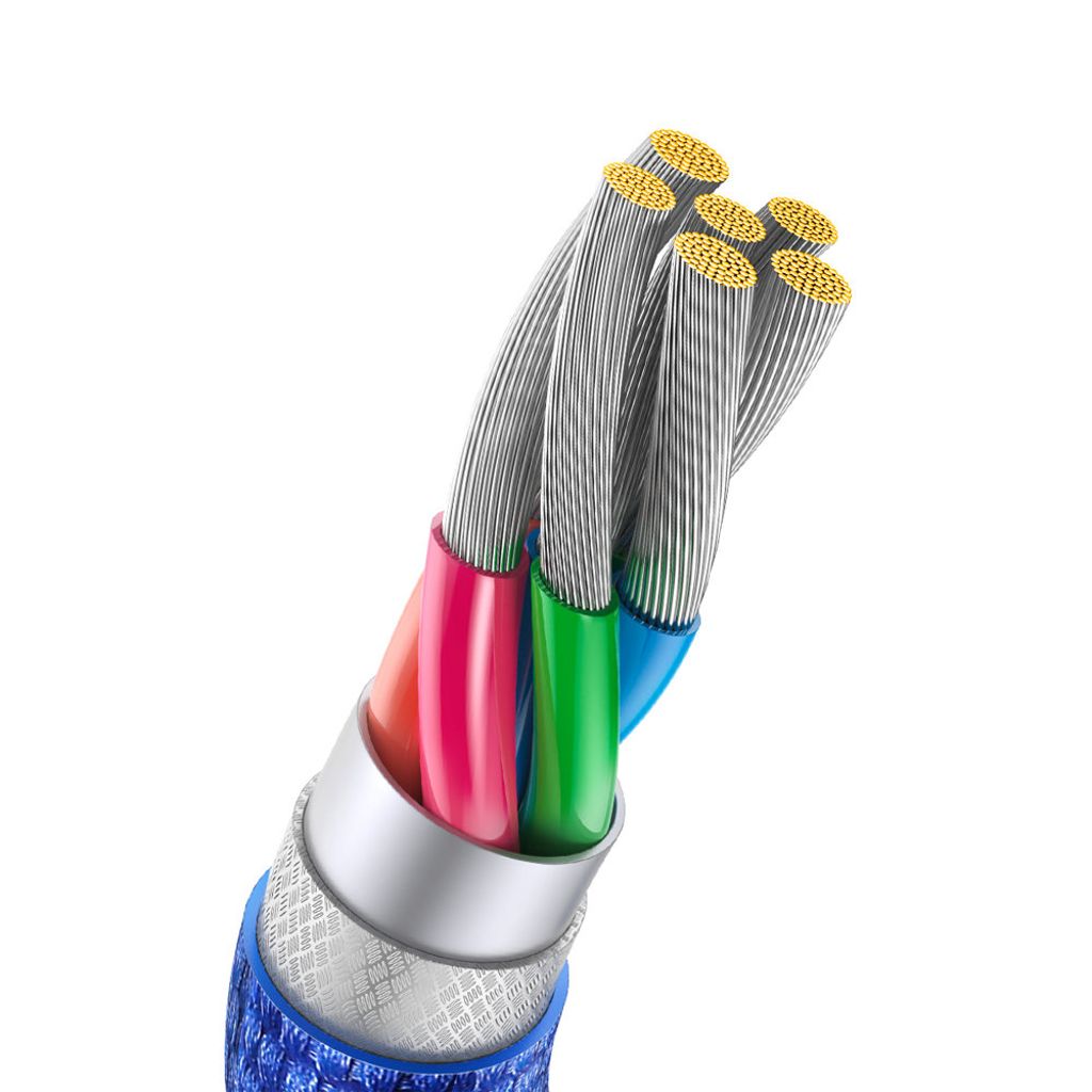 Baseus Crystal Shine Series USB-A til USB-C hurtigladekabel 100W – 2m – blå