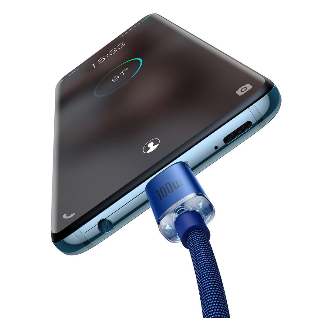 Baseus CAJY000603 USB-C til USB-C PD kabel 100W 1.2m – blå