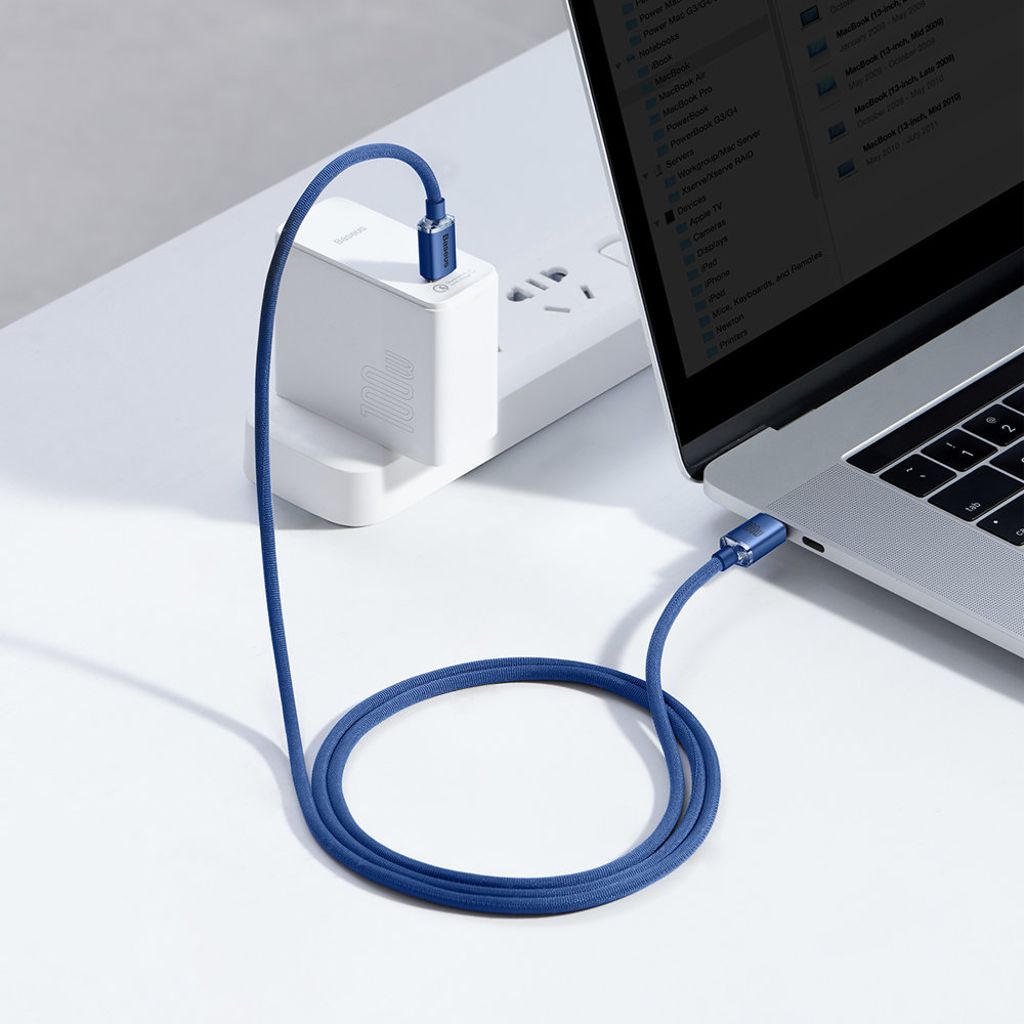Baseus CAJY000603 USB-C til USB-C PD kabel 100W 1.2m – blå