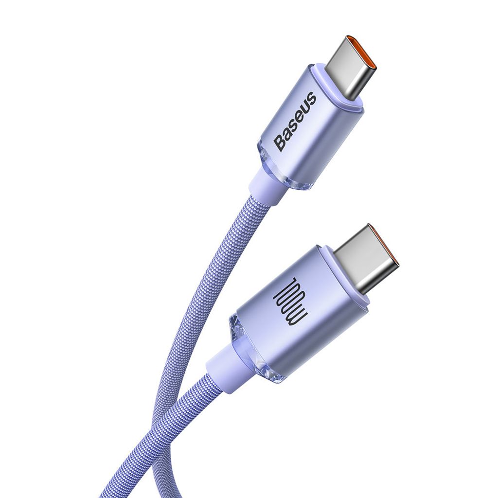 Baseus CAJY000705 USB-C til USB-C kabel 2m 100W PD QC 5A - lilla