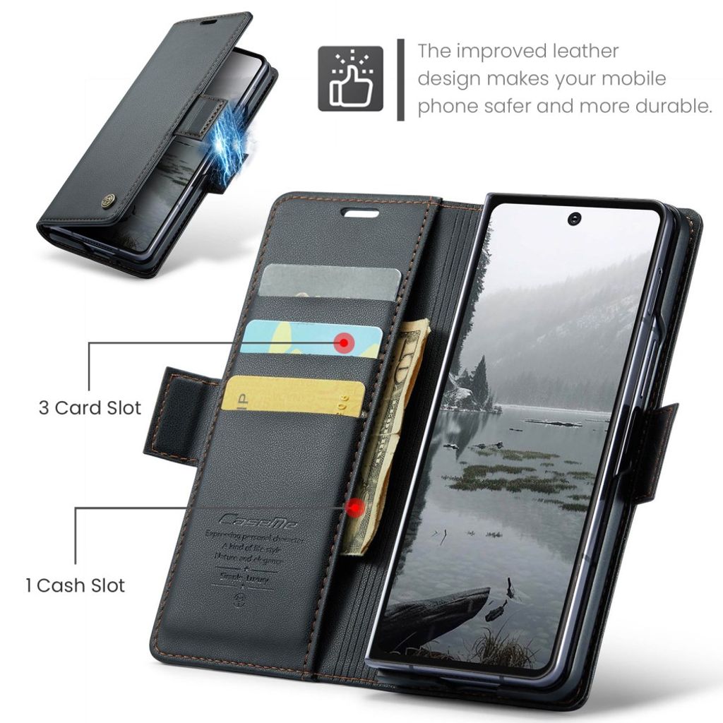 CASEME Samsung Galaxy Z Fold7 5G Fodral med RFID-blockerande - Svart