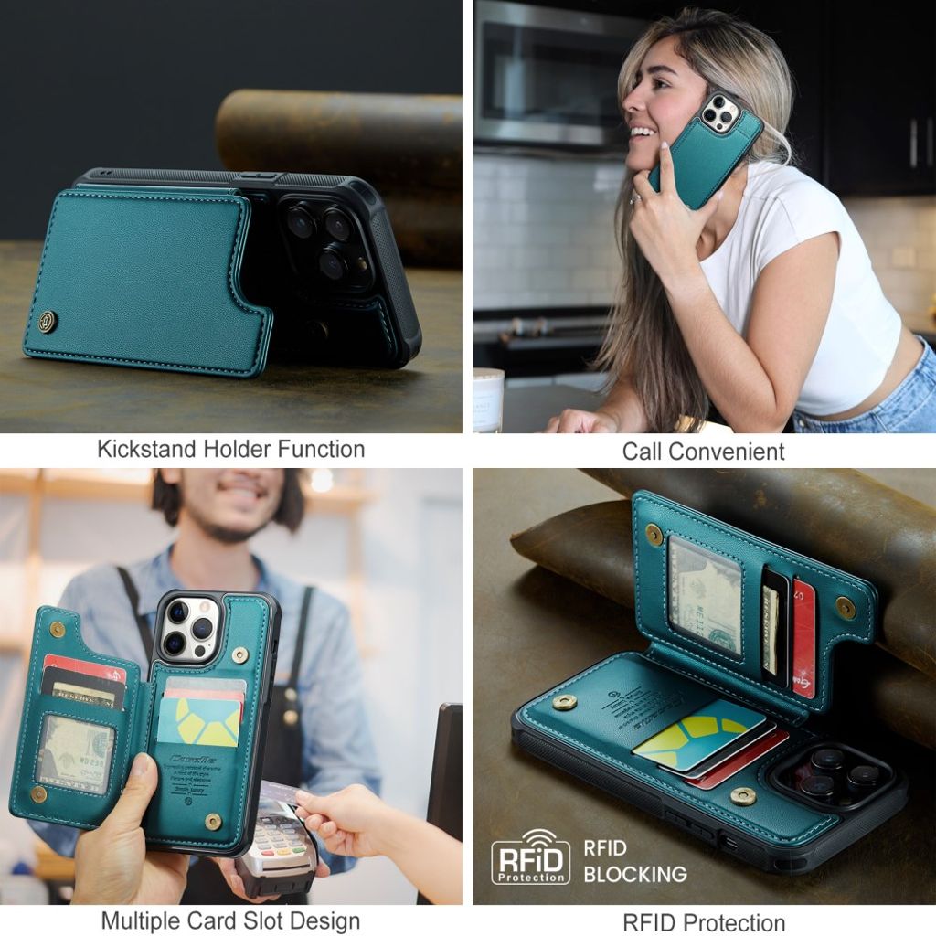 CASEME iPhone 12 Pro Max Skal med Plånbok - Grön