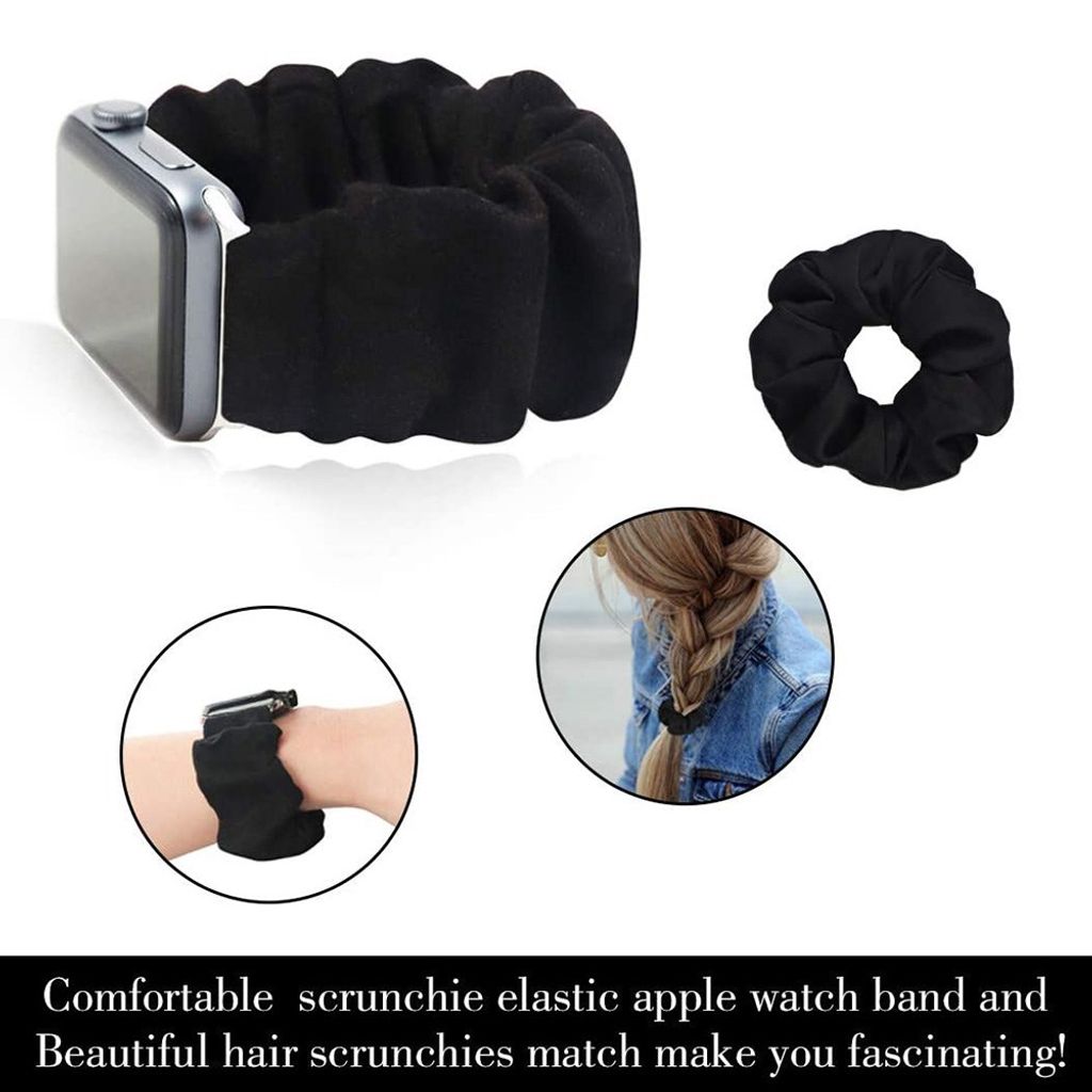 Apple Watch 38/40/41/42mm Urrem Scrunchie – Sort