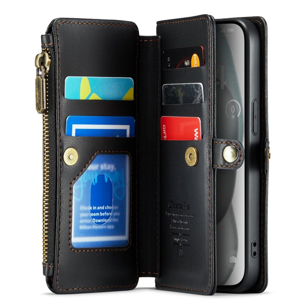CASEME iPhone 15 Wallet Cover - Black