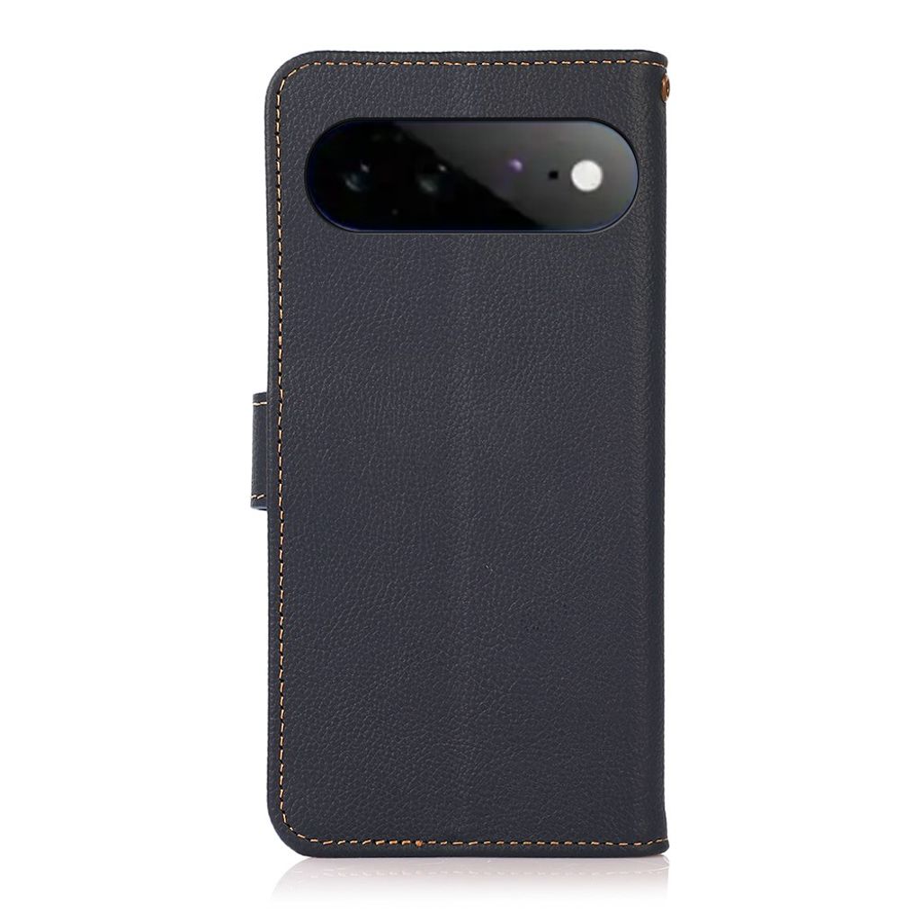 KHAZNEH Google Pixel 11 Pro XL Plånboksfodral Äkta Läder RFID-blockering - Blå