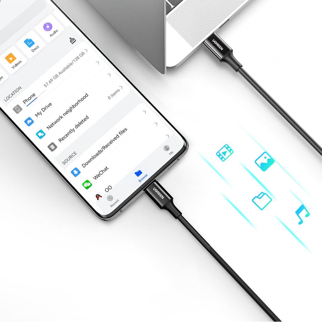 Ugreen USB Type C til Type C kabel 1m hvid (US300)