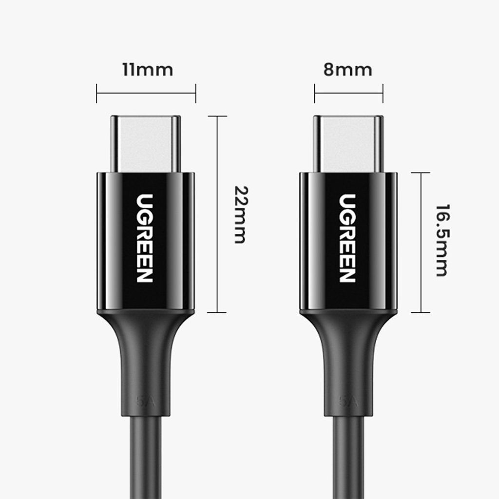 Ugreen USB Type C til Type C kabel 1m hvid (US300)