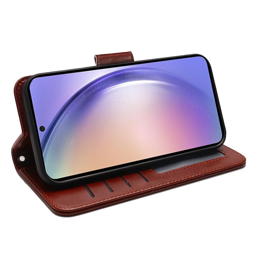 Samsung Galaxy A27 Plånboksfodral Stativ Korthållare PU-läder – Brun